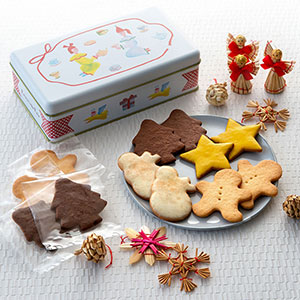 【婦人画報限定】クリスマスクッキー缶 4種12枚
