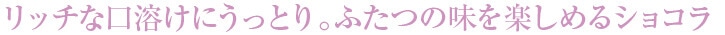 リッチな口溶けにうっとり。ふたつの味を楽しめるショコラ