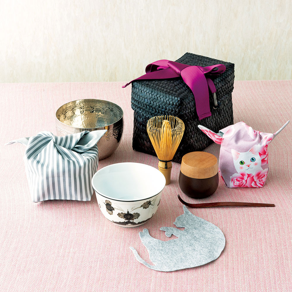 【婦人画報】猫の茶籠(ピンク) 嘉門工藝
