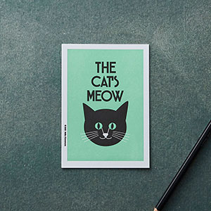 「THE CATS MEOW」Sサイズ(A6) by Akiko Kawamura 活版印刷