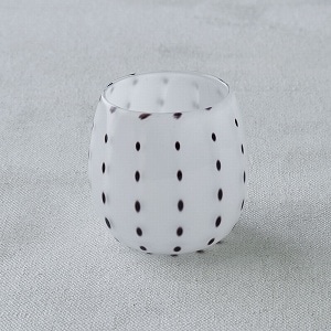 鈴木努さんのガラス器 豆絞りフリーカップ ホワイト